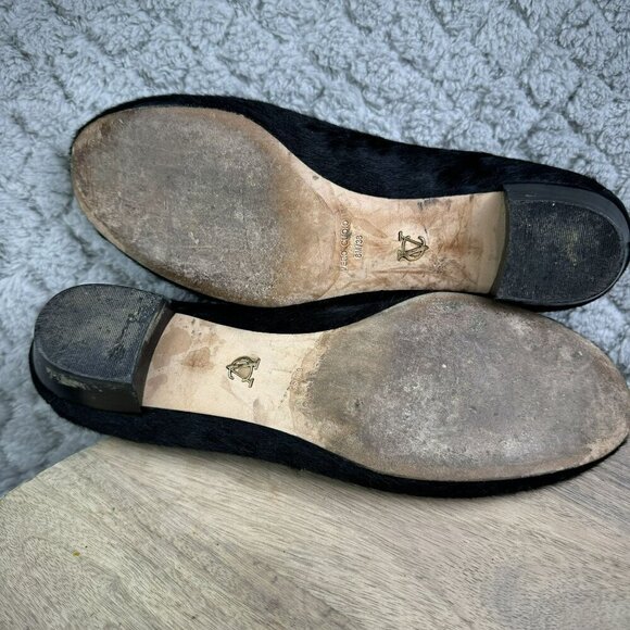 VC Signature Nancy Flats Black Haircalf Tassel Loafers 8M / 38 Womens Shoes - Picture 3 of 9